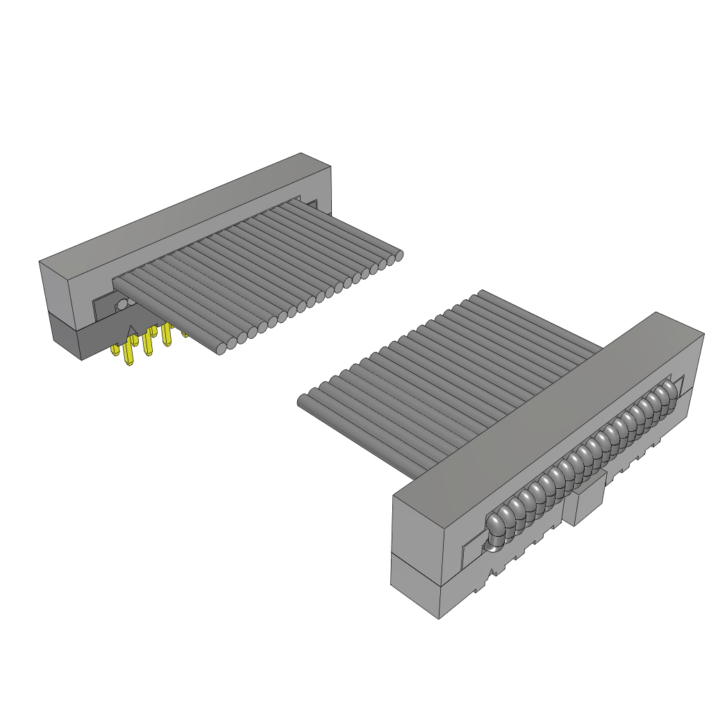 Samtec-TCMD-10-T-02.00-01-RF-N-SR  Cable Assembly 0.05m 28AWG 1mm 20 to 20 POS IDC Connector to IDC Connector F-M TIGER EYE™ Clamshell
