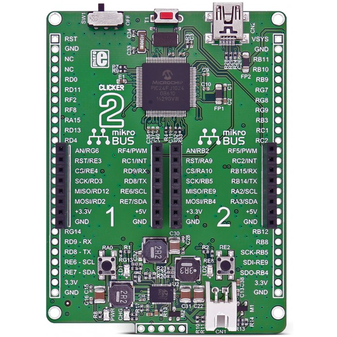 MikroElektronika-MIKROE-2547 Embedded System Development Boards and Kits MIKROE-2547 MikroElektronika PIC24FJ1024GB610 Microcontroller Starter Kit 0.032768MHz/8MHz CPU 32KB RAM - Arrow.com