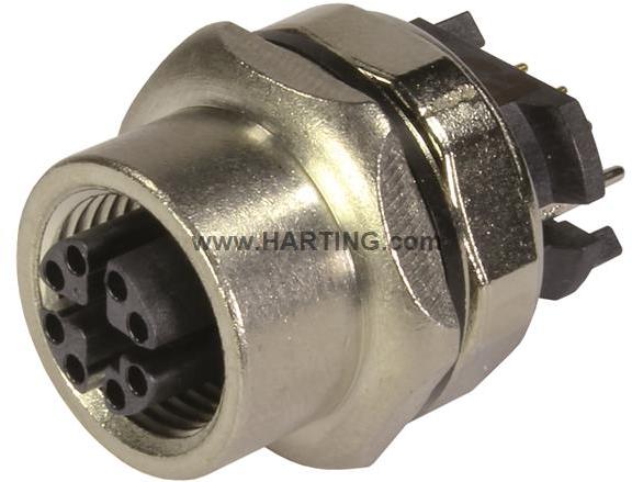 HARTING Technology Group-21033812813 Connector Circular Conn M12 Circular SKT 8 POS Solder ST Thru-Hole 8 Terminal 1 Port