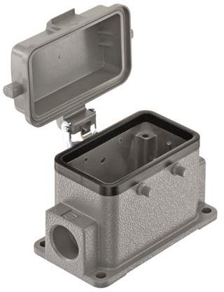 HARTING-19300101225 Schrumpfbalgenadapter Surface Mount Housing 90° 10B Shell Size Powder Die Cast Aluminum Double Lock Han®