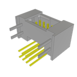Conn Shrouded Header (4 Sides) HDR 8 POS 1.27mm Solder RA Side Entry Thru-Hole TIGER EYE™ Tube
