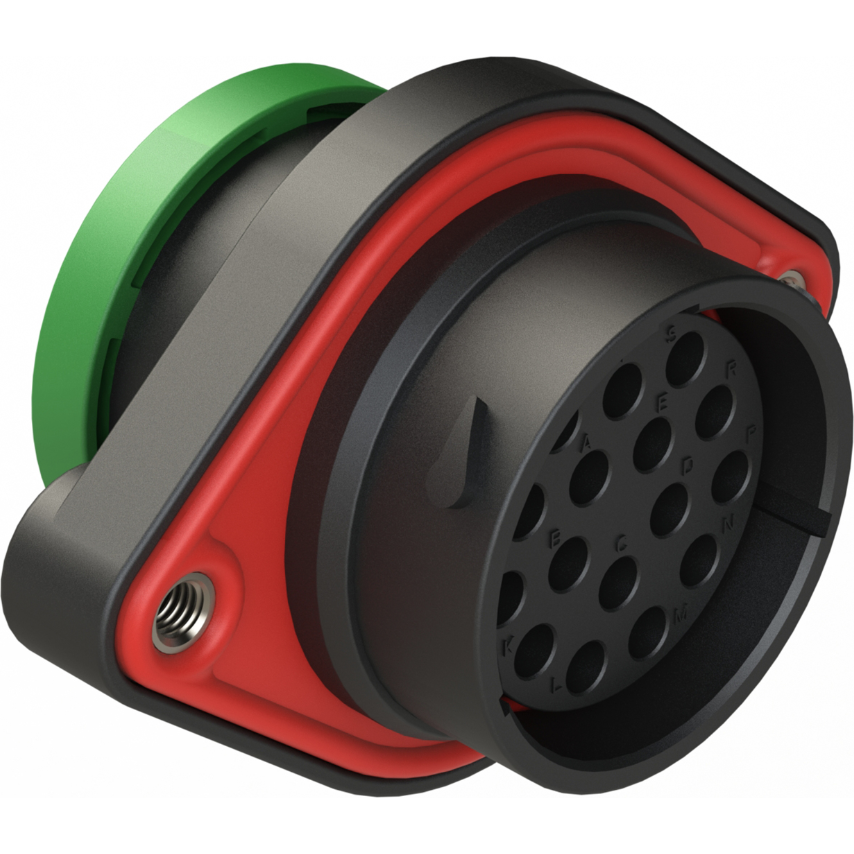 Amphenol-AHDP02-24-16SN-BRA Conector circular Conn Circular SKT 16 POS ST Panel Mount 16 Terminal 1 Port Box