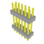 Conn Board Stacker HDR 12 POS 2mm Solder ST Top Entry Thru-Hole Bulk