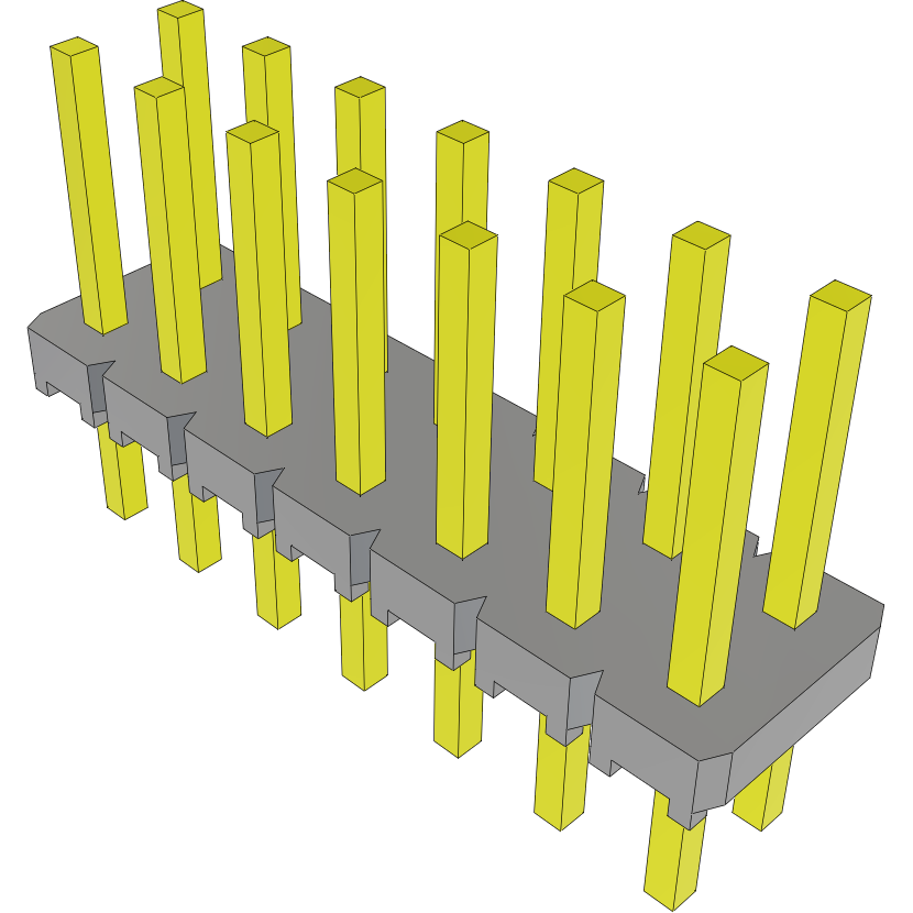Samtec-MTLW-107-07-T-D-240 Cabezales del conector y receptáculos PCB Conn Unshrouded Header HDR 14 POS 2.54mm Solder ST Top Entry Thru-Hole Bulk