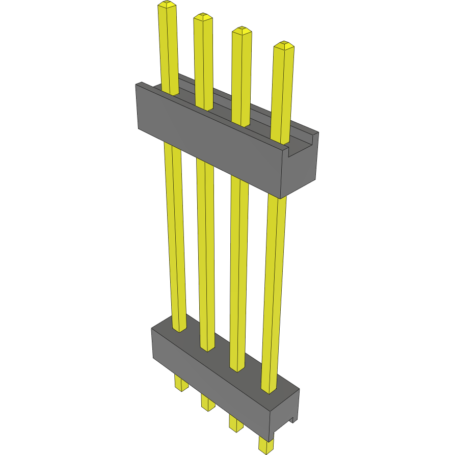 Samtec-DW-04-12-G-S-750 Cabezales del conector y receptáculos PCB Conn Board Stacker HDR 4 POS 2.54mm Solder ST Top Entry Thru-Hole Bulk