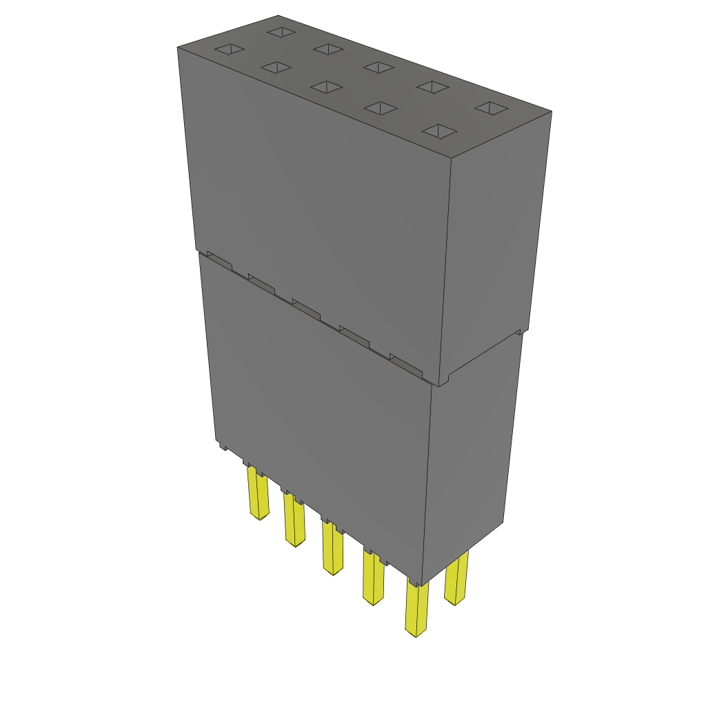Samtec-ESQ-105-44-G-D Steckverbinderleisten und Leiterplattenbuchsen Conn Elevated Socket SKT 10 POS 2.54mm Solder ST Top Entry Thru-Hole Tube