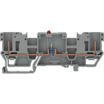 LED carrier Terminal Block, with red LED, 24 VDC, rail-mount, 2-Pin, 5 mm wide, gray