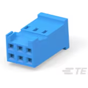 TE Connectivity-281839-3 Einzeladersteckverbinder, Gehäuse Conn Housing RCP 6 POS 2.54mm Crimp ST Cable Mount Blue Package