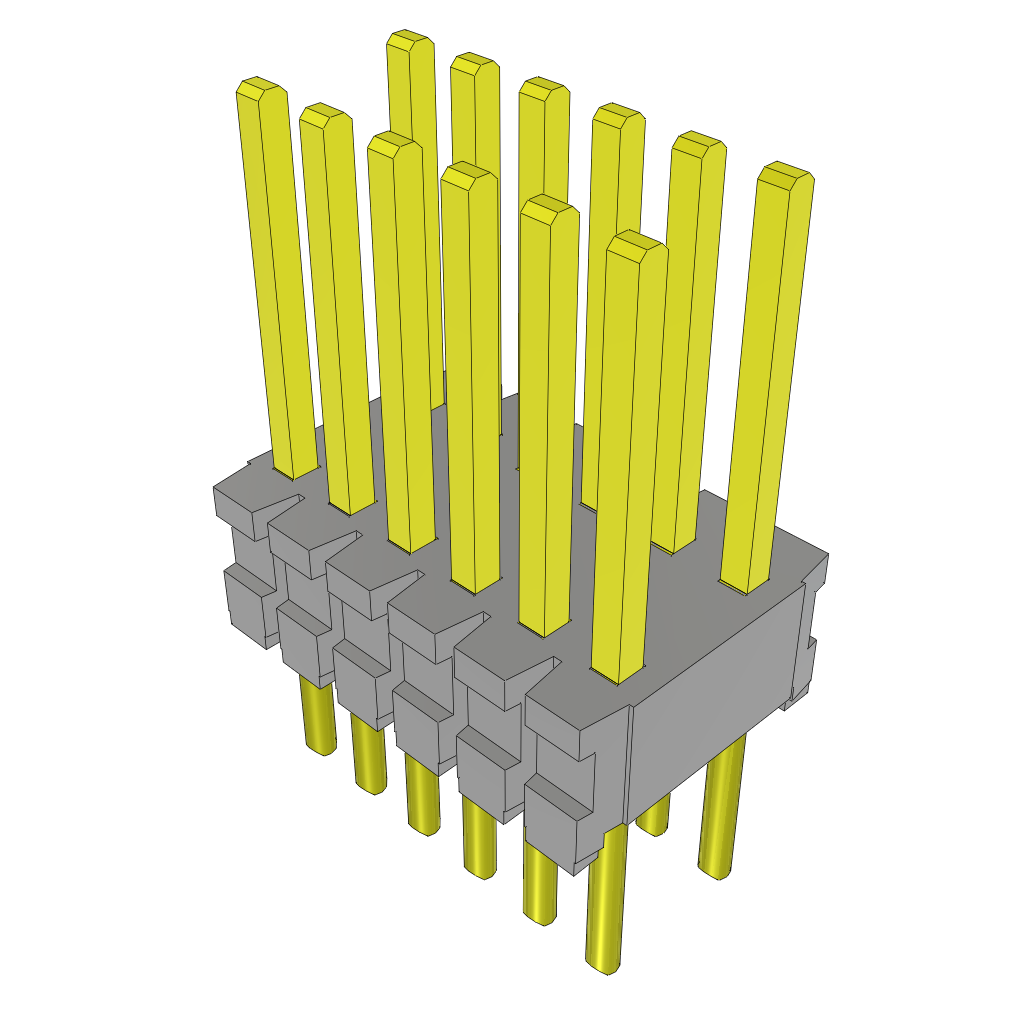 Samtec-TMS-106-01-T-D Embases de raccordement et réceptacles PCB Conn Unshrouded Header HDR 12 POS 1.27mm Solder ST Top Entry Thru-Hole Bulk