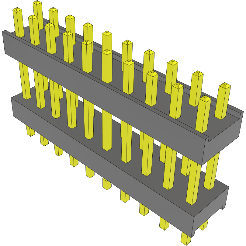 Samtec-DW-10-15-T-D-420-LL Connector Headers and PCB Receptacles Conn Board Stacker HDR 20 POS 2.54mm Solder ST Top Entry Thru-Hole Bulk