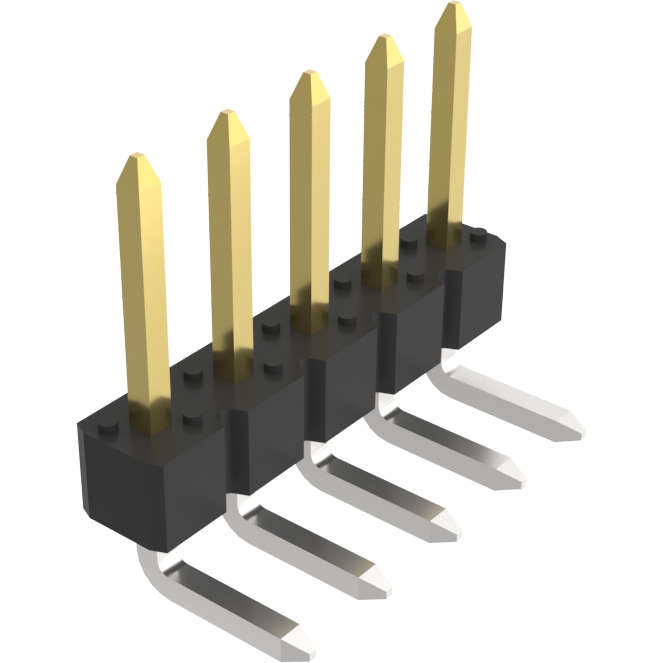 Amphenol Communications Solutions-77315-428-05LF Connector Headers and PCB Receptacles Conn Unshrouded Header HDR 5 POS 2.54mm Solder RA Thru-Hole Bag