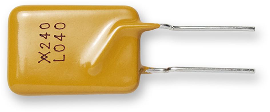 Littelfuse-598204-000 PTC, rückstellbare Sicherung PTC Resettable Fuse 0.4A(hold) 0.9A(trip) 240V 2W 24s 0.6Ohm Radial 11.5 X 3.8 X 20.9mm Bag