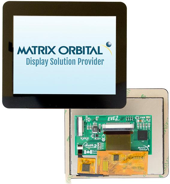 Matrix Orbital-EVE2-35G-BLM-TPC TFT-Module 3.5in TFT QVGA 320x240Pixels QSPI/SPI 600cd/m2 LED Backlight -20°C to 70°C