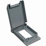Vertical Mount Weatherproof GFCI Receptacle Box Cover, Length 4.75 Inches, Width 3.0 Inches, Thickness 0.78 Inches, Material Polycarbonate, Color Gray, Pack of 10