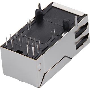 taoglas-TMJM6002A9NL Steckverbinder, Telefon und Telekommunikation Conn RJ-45 F 8 POS 1.02mm Solder RA Thru-Hole 20 Terminal 1 Port Tray