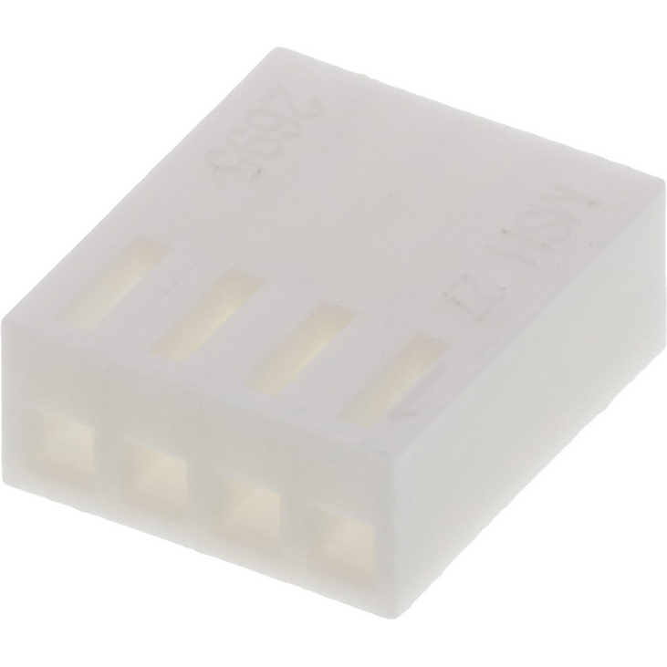 Molex-22-01-2041 Carcaza de cables discretos de conector Conn Housing F 4 POS 2.54mm Crimp ST Cable Mount White KK® Bag