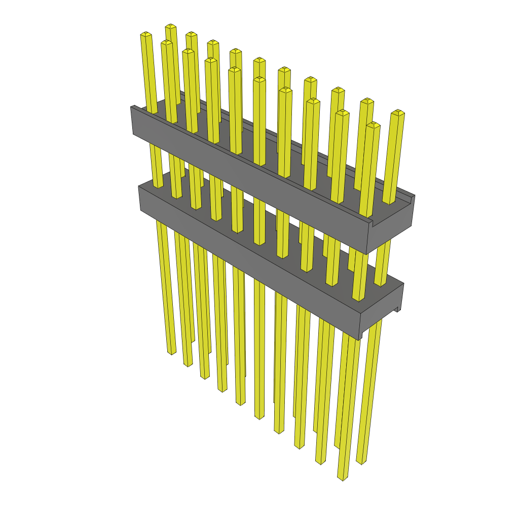 Samtec-ZW-10-19-G-D-400-680 Embases de raccordement et réceptacles PCB Conn Board Stacker HDR 20 POS 2.54mm Solder ST Top Entry Thru-Hole Bulk