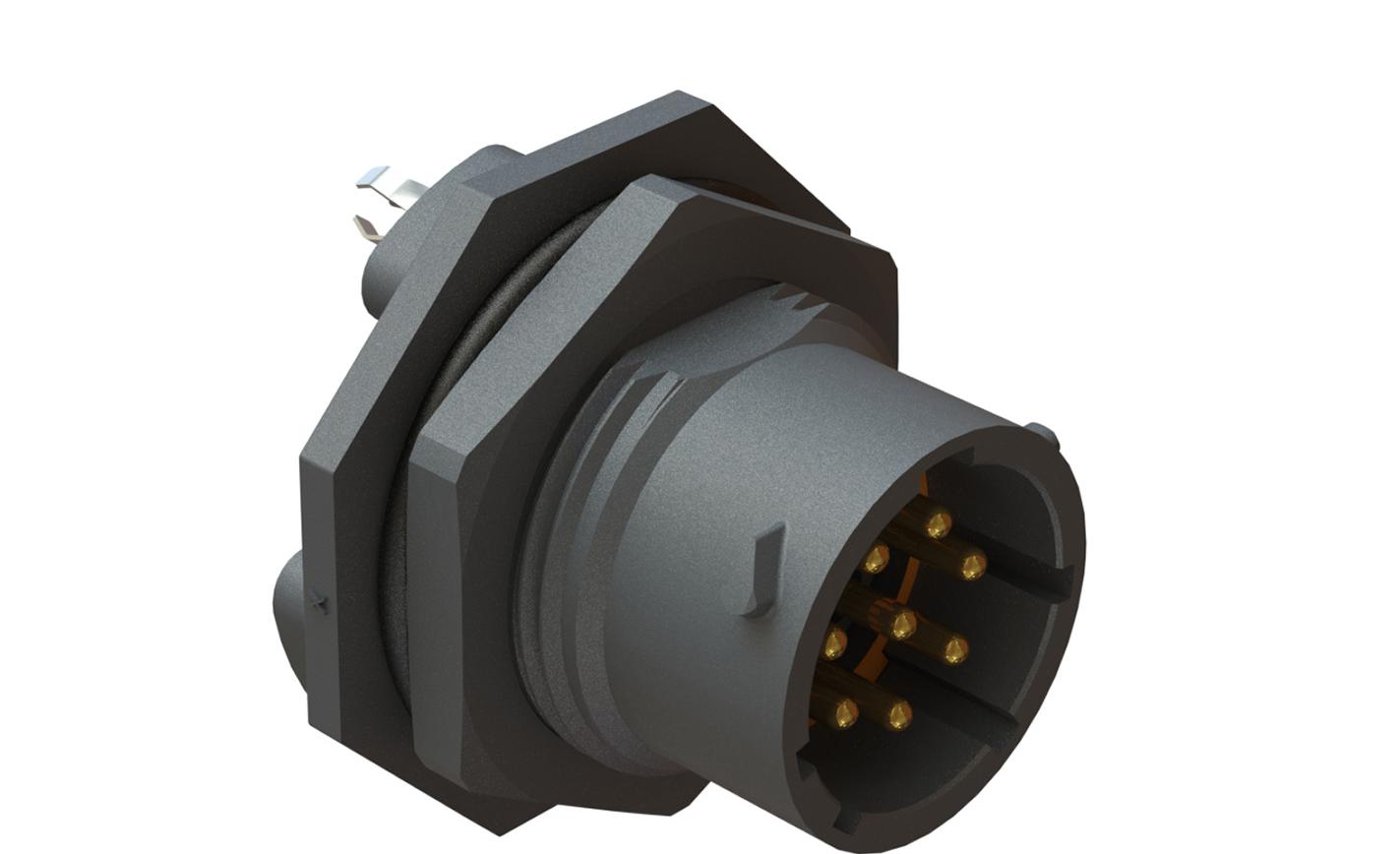 Amphenol-RTS712ND8P0332 Steckverbinder, rund Conn Circular PIN 8 POS Solder ST Jam Nut 8 Terminal 1 Port Box