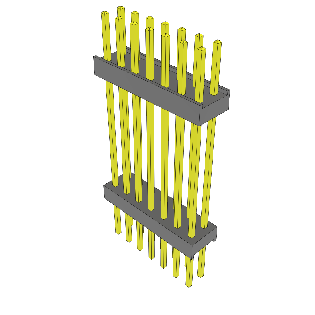 Samtec-ZW-07-14-G-D-913-290 Connector Headers and PCB Receptacles Conn Board Stacker HDR 14 POS 2.54mm Solder ST Top Entry Thru-Hole Bulk