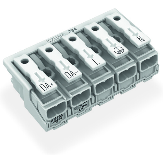 WAGO-294-5035 Steckverbinder Conn Power 5Power POS Spring Clamp ST Panel Mount 1 Port Foil