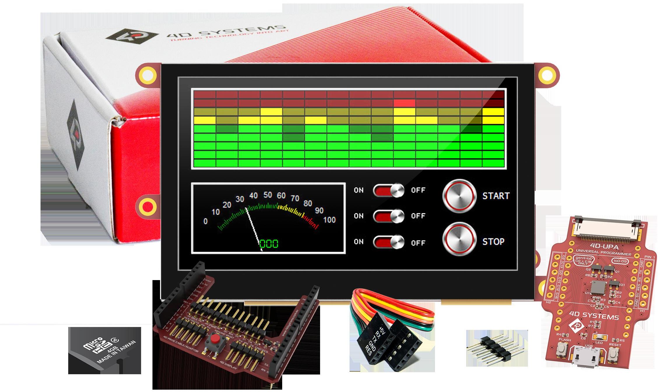 4D Systems-SK-43D-AR Development Kits and Tools uLCD-43PT-AR TFT Module Starter Kit