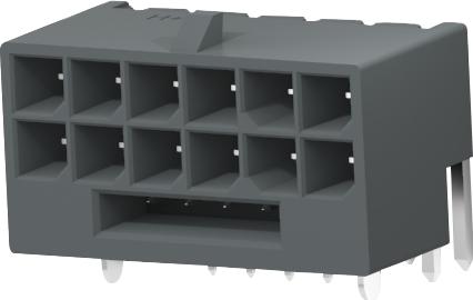 Amphenol Communications Solutions-10164279-124111LF Cabezales del conector y receptáculos PCB Conn Wire to Board HDR 12Power/4Signal POS 3mm/2mm Solder RA Thru-Hole T/R