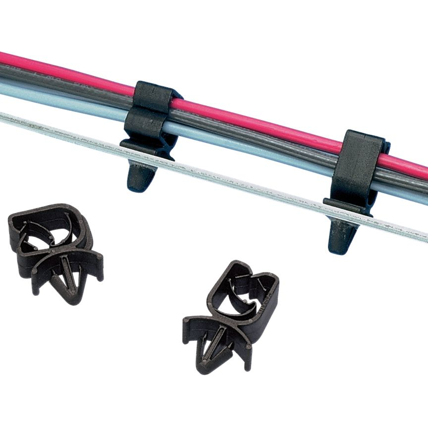 Panduit-HCMP06B12-C20 null Cable Management, Harness Clip Nylon 6/6 Black Push Barb 12.5mm