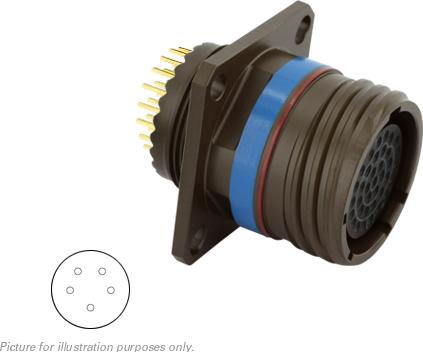 SOURIAU-8D0C11W05SN 圆形连接器 Conn Circular SKT 5 POS Solder ST Flange Mount 5 Terminal 1 Port