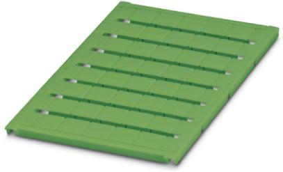 PHOENIX CONTACT-0817808 Steckverbinderzubehör Marker for terminal blocks, Sheet, green, unlabeled, mounting type: snap into tall marker groove, for terminal block width: 12 mm, lettering field size: 11.45 x 10.5 mm
