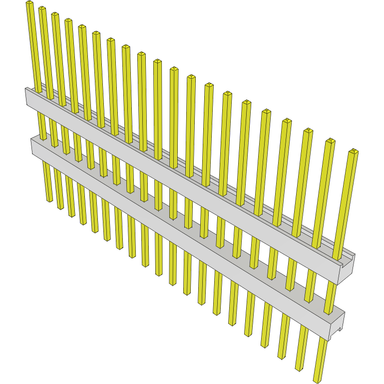 Samtec-HW-20-13-G-S-413-330 Connector Headers and PCB Receptacles Conn Board Stacker HDR 20 POS 2.54mm Solder ST Top Entry Thru-Hole Bulk