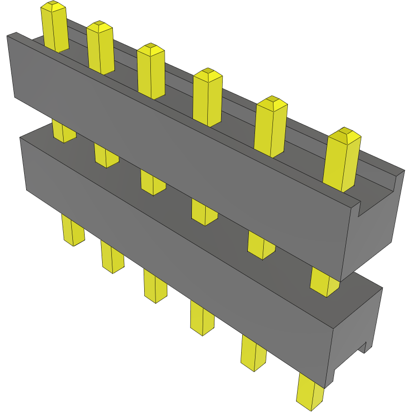 Samtec-DW-06-07-F-S-270 Connector Headers and PCB Receptacles Conn Board Stacker HDR 6 POS 2.54mm Solder ST Top Entry Thru-Hole Bulk