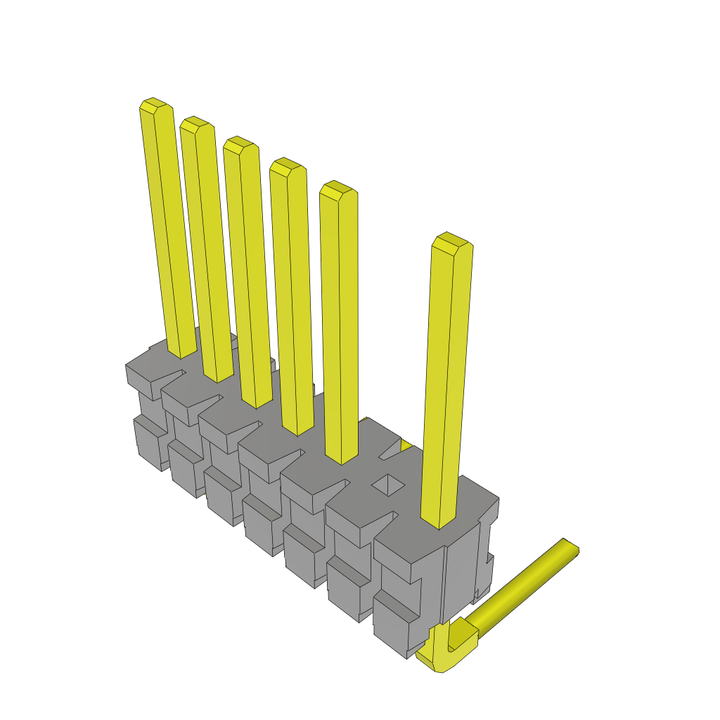 Samtec-TMS-107-01-L-S-RA-006 Embases de raccordement et réceptacles PCB Conn Unshrouded Header HDR 7 POS 1.27mm Solder RA Side Entry Thru-Hole Bulk