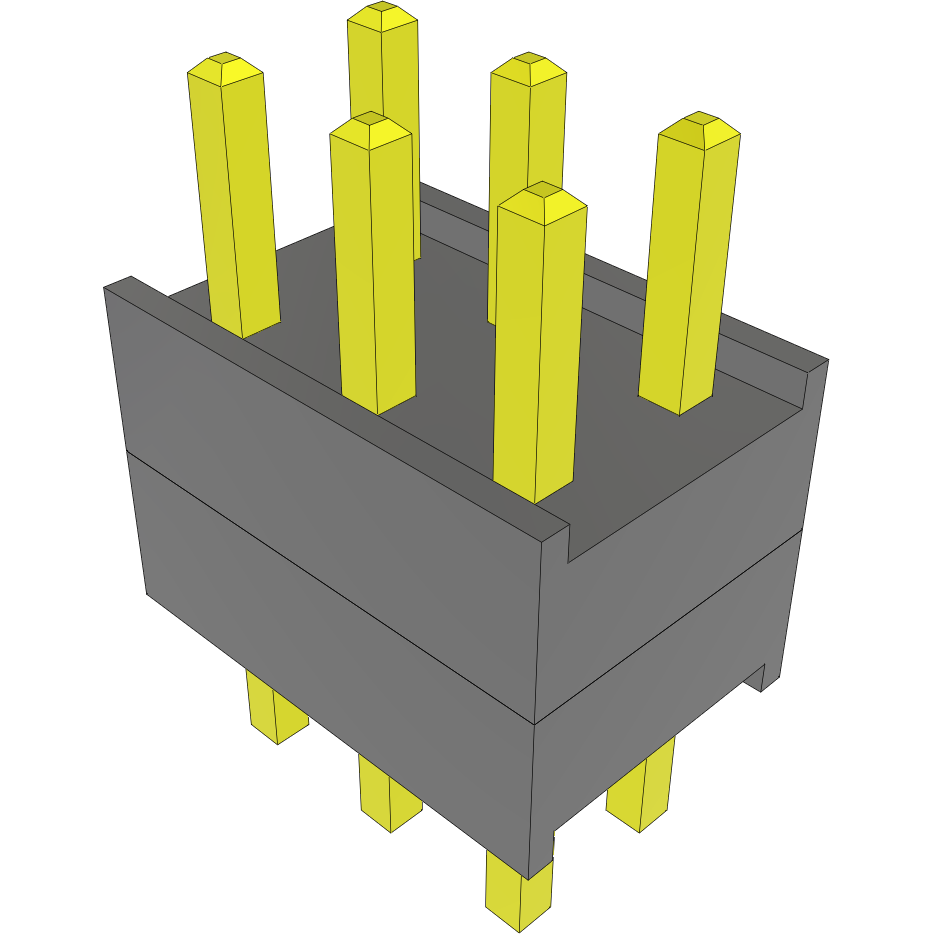 Samtec-DW-03-07-G-D-200 Steckverbinderleisten und Leiterplattenbuchsen Conn Board Stacker HDR 6 POS 2.54mm Solder ST Top Entry Thru-Hole Bulk