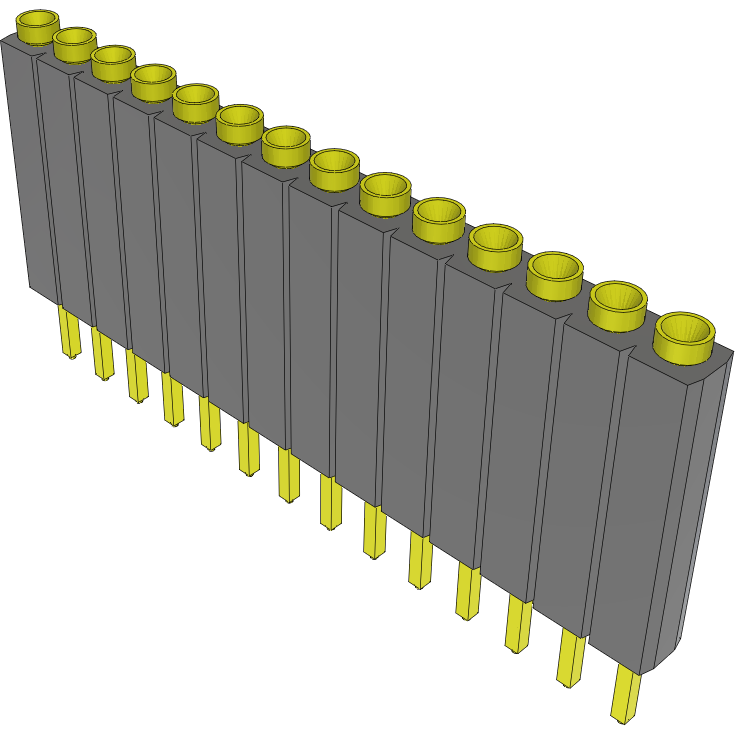 Samtec-ESS-114-T-05 Piastre connettori e prese PCB Conn Socket Strip SKT 14 POS 2.54mm Solder ST Top Entry Thru-Hole Bulk