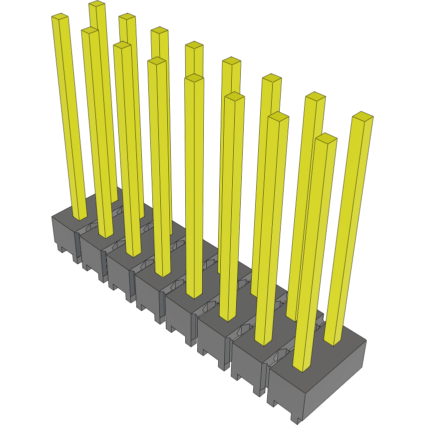 Samtec-MTSW-108-22-G-D-525 Cabezales del conector y receptáculos PCB Conn Unshrouded Header HDR 16 POS 2.54mm Solder ST Top Entry Thru-Hole Bulk