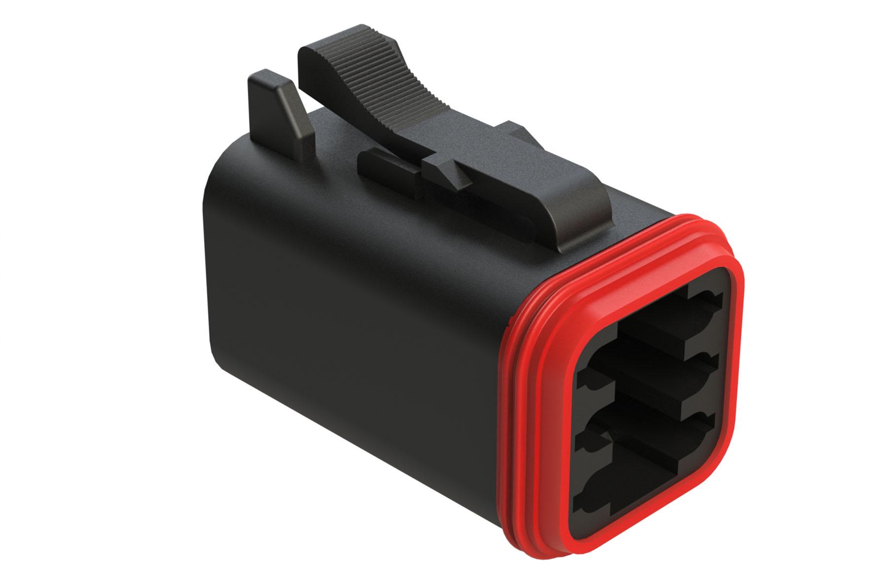 Amphenol-AT06-6S-BLK Einzeladersteckverbinder, Gehäuse Conn Housing PL 6 POS Crimp ST Cable Mount Black