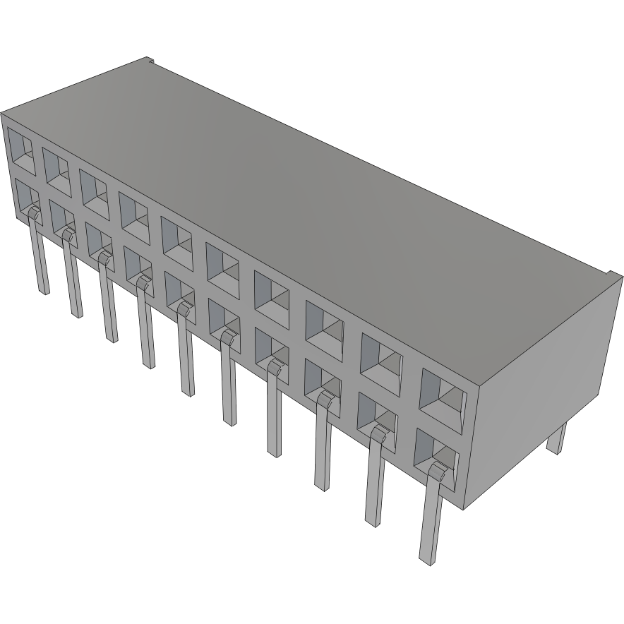 Samtec-BCS-110-F-D-HE Piastre connettori e prese PCB Conn Socket Strip SKT 20 POS 2.54mm Solder RA Side Entry Thru-Hole TIGER CLAW™ Tube