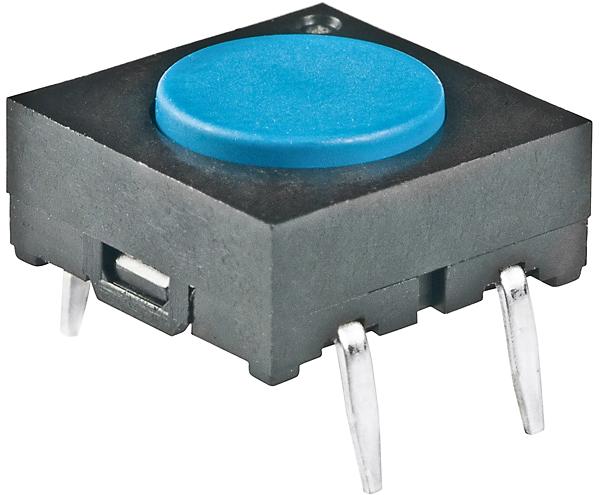 NKK Switches-JB15FP Conmutador táctil Switch Tactile OFF (ON) SPST Round Button PC Pins 0.05A 24VDC 5000000Cycles 1.76N Thru-Hole