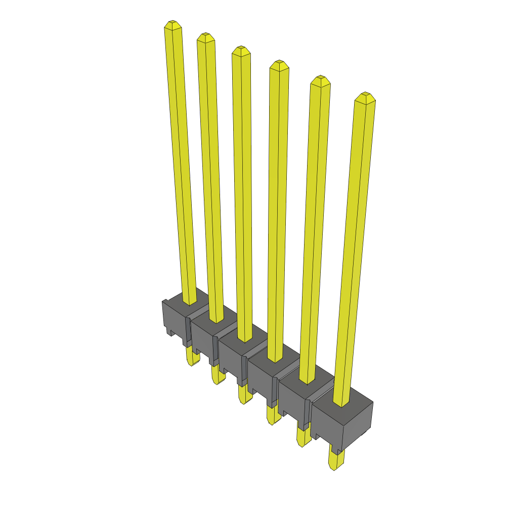 Samtec-TSW-106-18-G-S 连接器插头及 PCB 插座 Conn Unshrouded Header HDR 6 POS 2.54mm Solder ST Top Entry Thru-Hole Bulk