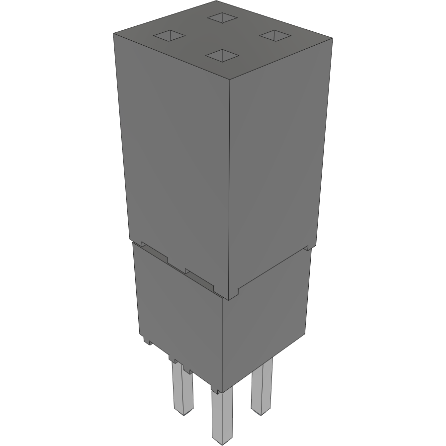 Samtec-ESQ-102-48-L-D Connector Headers and PCB Receptacles Conn Elevated Socket SKT 4 POS 2.54mm Solder ST Top Entry Thru-Hole Bulk