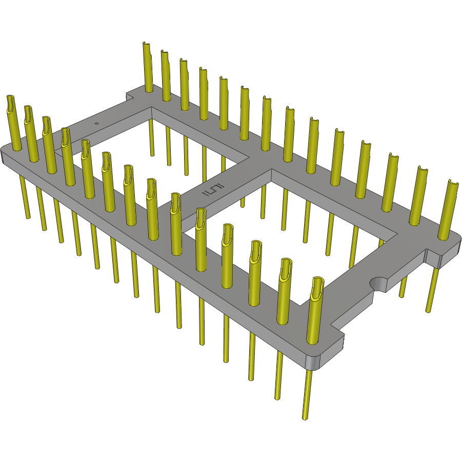 Samtec-APO-628-G-B Prise de raccordement Conn DIP Adapter HDR 28 POS 2.54mm ST Thru-Hole Bulk