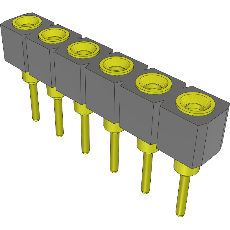 Samtec-SS-106-G-22 Connector Headers and PCB Receptacles Conn Socket Strip SKT 6 POS 2.54mm Solder ST Top Entry Thru-Hole Tube