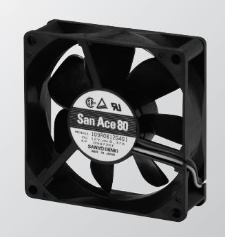 SANYO DENKI-109R0812E401 Gebläse und Lüfter DC Fan Axial Ball Bearing 12V 6V to 13.8V 46.3CFM 35dB 80 X 80 X 25mm Sensor