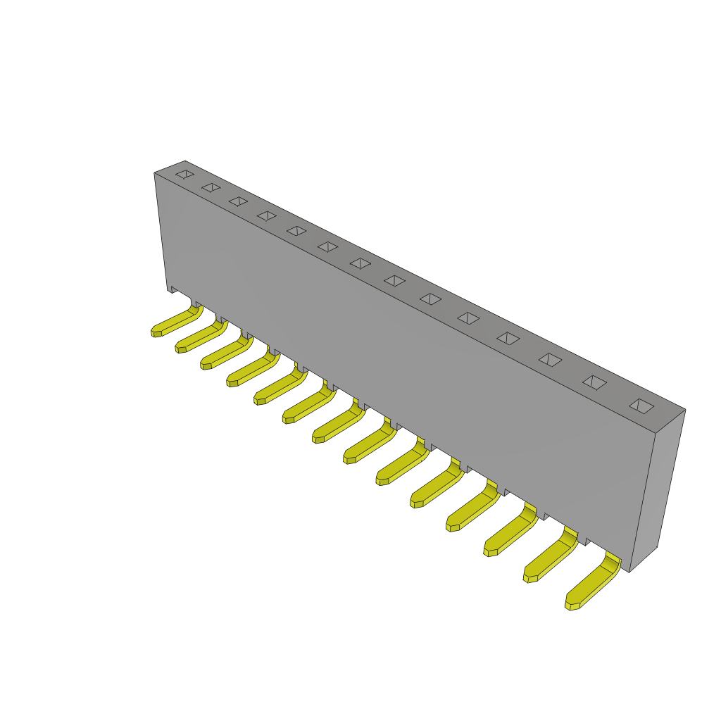 Samtec-SSW-114-02-SM-S-RA Connector Headers and PCB Receptacles Conn Socket Strip SKT 14 POS 2.54mm Solder RA Side Entry Thru-Hole Layer