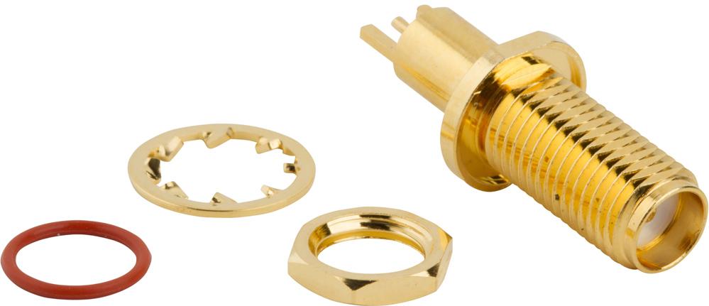 Amphenol RF-132421 RF-Steckverbinder Conn SMA 0Hz to 6GHz 50Ohm Solder ST Thru-Hole RCP Gold