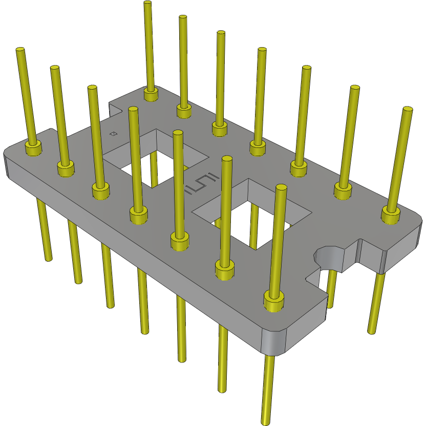 Samtec-APO-314-G-A1 Enchufe del conector Conn DIP Adapter HDR 14 POS 2.54mm ST Thru-Hole Bulk