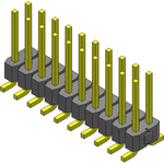 Conn Unshrouded Header HDR 20 POS 2.54mm Solder ST Top Entry SMD T/R