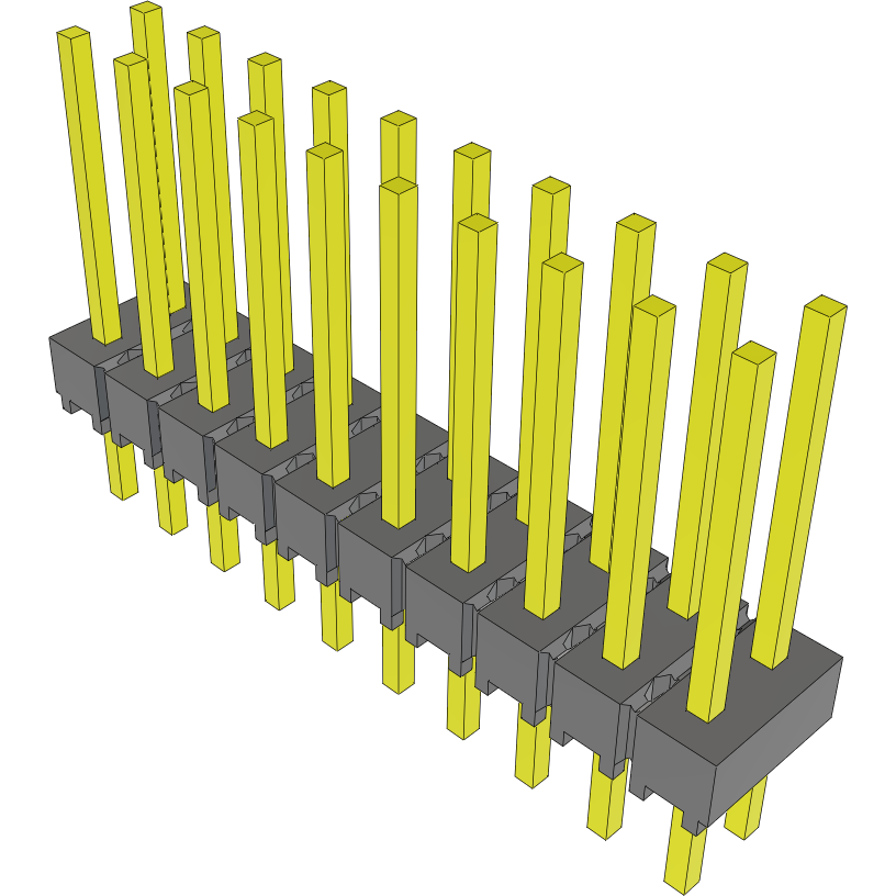 Samtec-MTSW-110-22-L-D-393 Piastre connettori e prese PCB Conn Unshrouded Header HDR 20 POS 2.54mm Solder ST Top Entry Thru-Hole Bulk