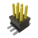 Conn Unshrouded Header HDR 6 POS 1.27mm Solder ST Top Entry SMD TIGER CLAW™ Layer