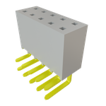 Samtec-SSW-105-02-F-D-RA Steckverbinderleisten und Leiterplattenbuchsen Conn Socket Strip SKT 10 POS 2.54mm Solder RA Side Entry Thru-Hole Layer